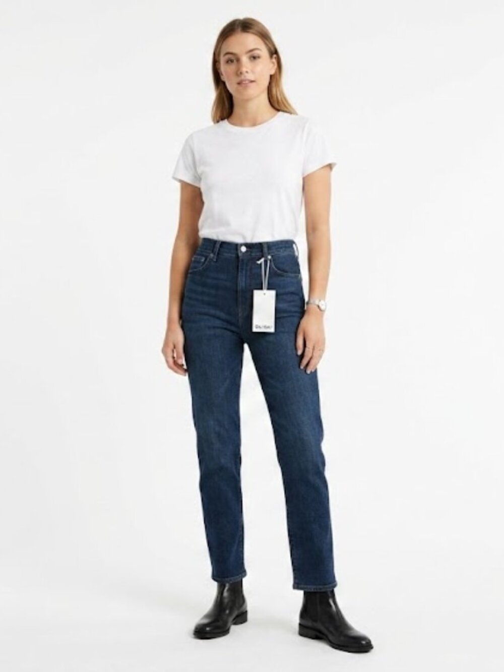 DL1961 Kristy High Rise Cigarette Jeans in Original '61 Blue NWT Size 25